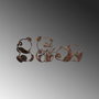 Wallity Rusty Panda Escultura de Pared de Metal en Color Antiquation